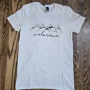 Velorama Mountains White Graphic T-Shirt